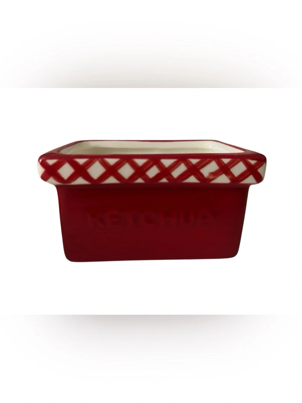 Pier 1 Imports Ceramic Condiment Dish Set - Ketchup, Mustard, Relish
